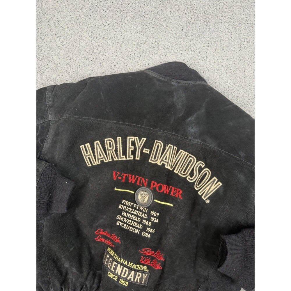 Harley Davidson Jacket Mens M V-Twin Power Suede Leather Bomber Motorcycles